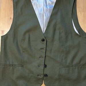 Zara. Brand new. Olive Green Vest with Satin Lining. 19 in P2P. Size L